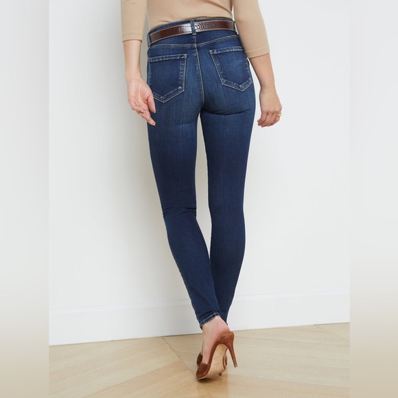 L’AGENCE “Brigitte” Skinny Mid-Rise Jeans Blue Denim Dark Wash Size 27” x 28” - Picture 2 of 15